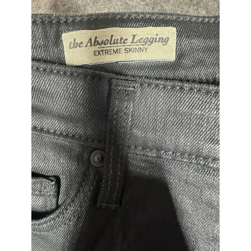 AG ADRIANO GOLDSCHMIED Black Coated The Absolute Legging Extreme Skinny Jean 27R